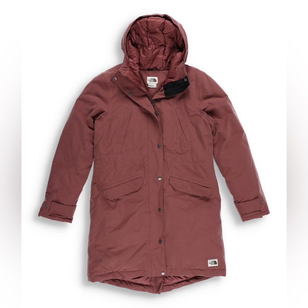 NWT Womens The North Face TNF Snow Down Hooded Parka Winter Jacket - Wild Ginger